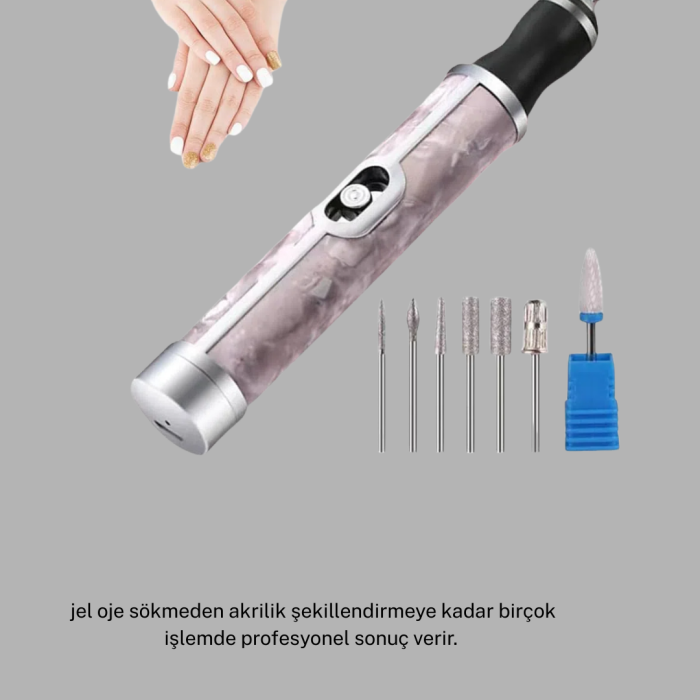 20.000 RPM Tırnak Matkabı + Mini LED Oje Kurutma Cihazı Seti
