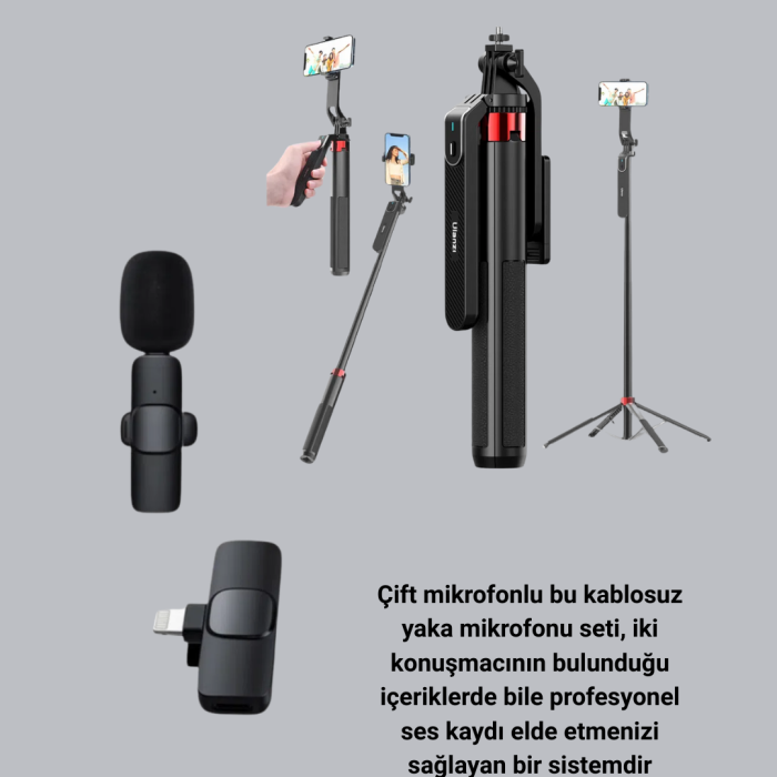 NPL2S TRİPOT +K11 YAKA MİKROFONU SET