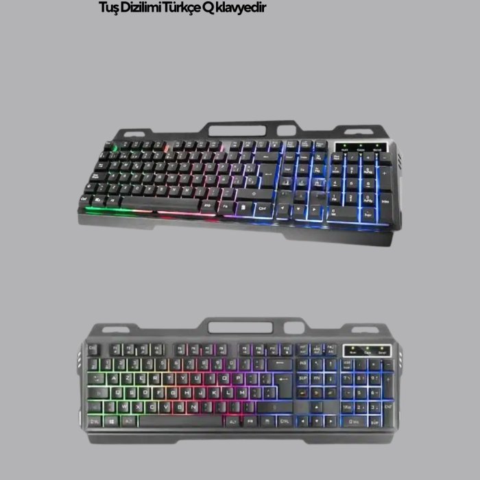 Gaming Set Işıklı Klavye Mouse + Bluetooth 5.2 Kulaklık Oyuncu Paketi