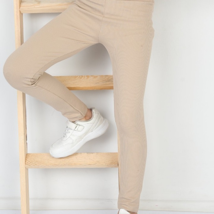 Fitilli Şardonlu Vizon Kız Çocuk Günlük Tayt