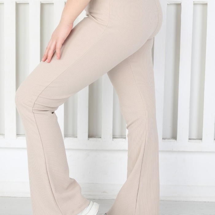 İspanyol Paça Birinci Kalite Fitilli Kumaş Vizon Kız Çocuk Günlük Tayt