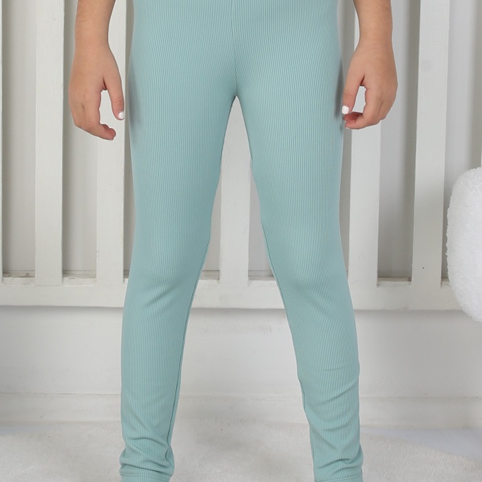 Şardonlu Fitilli Kumaş Arma Detaylı Kız Çocuk Günlük Tayt