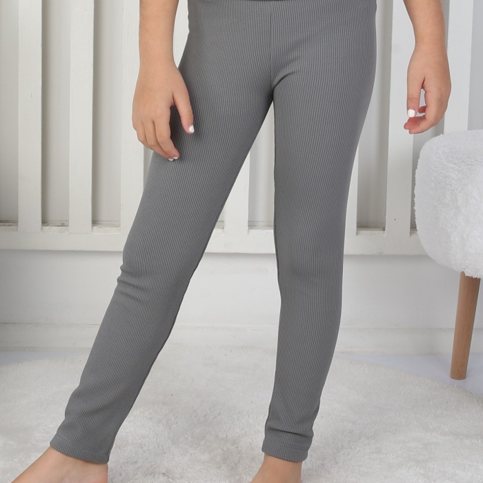 Şardonlu Fitilli Kumaş Arma Detaylı Kız Çocuk Günlük Tayt