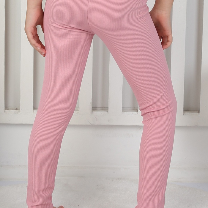 Şardonlu Fitilli Kumaş Arma Detaylı Kız Çocuk Günlük Tayt