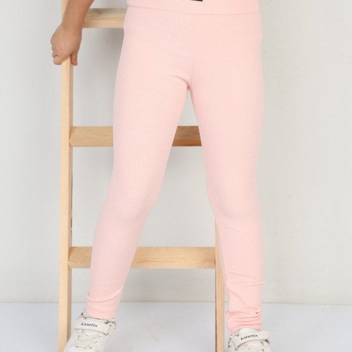 Şardonlu Fitilli Kumaş Arma Detaylı Kız Çocuk Günlük Tayt