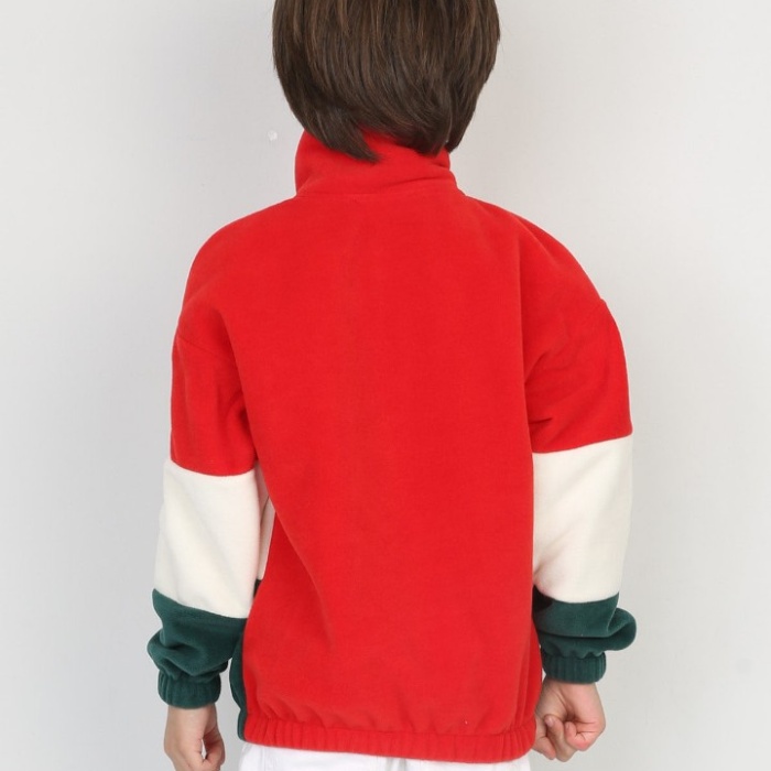 Full Polar Kumaş Yarım Fermuarlı Garnili Erkek Çocuk Günlük Sweatshirt