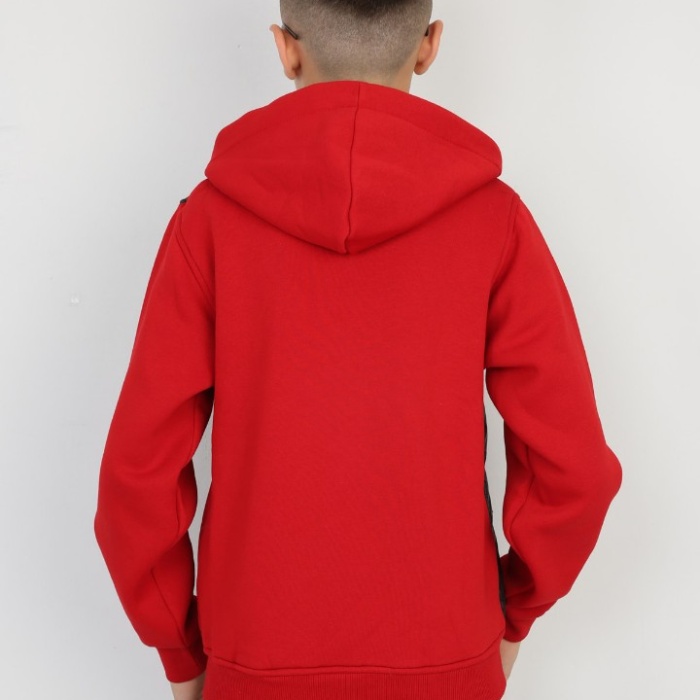 Üç İplik Kapşonlu Fermuarlı İçi Termal Erkek Çocuk Günlük Sweatshirt