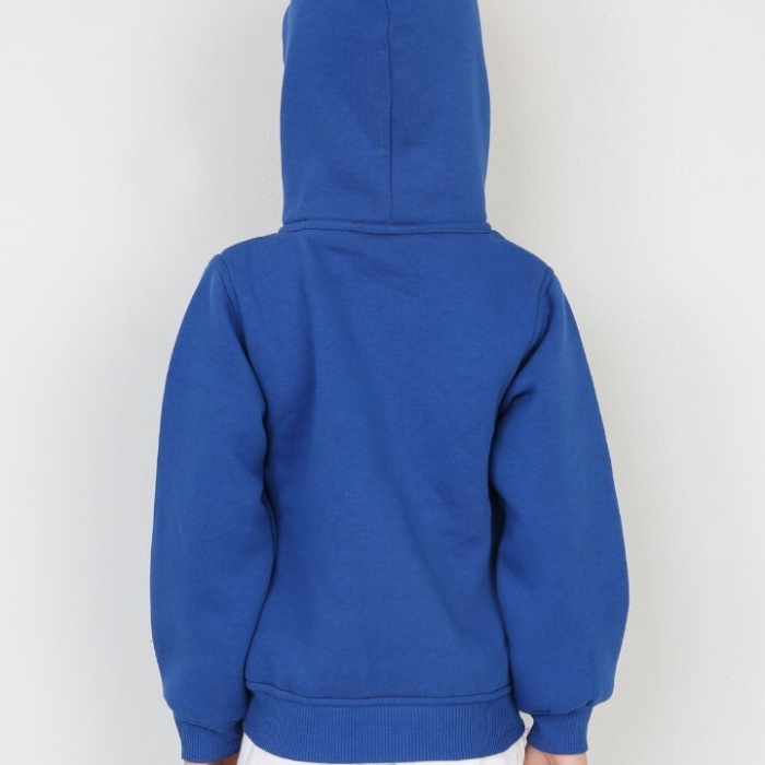 Üç İplik Kapşonlu Fermuarlı İçi Termal Erkek Çocuk Günlük Sweatshirt
