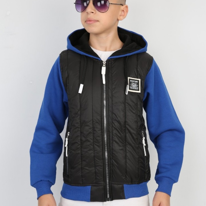 Üç İplik Kapşonlu Fermuarlı İçi Termal Erkek Çocuk Günlük Sweatshirt