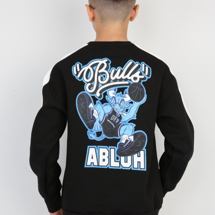 Üç İplik Şardonlu Arka Baskılı Erkek Çocuk Günlük Sweatshirt