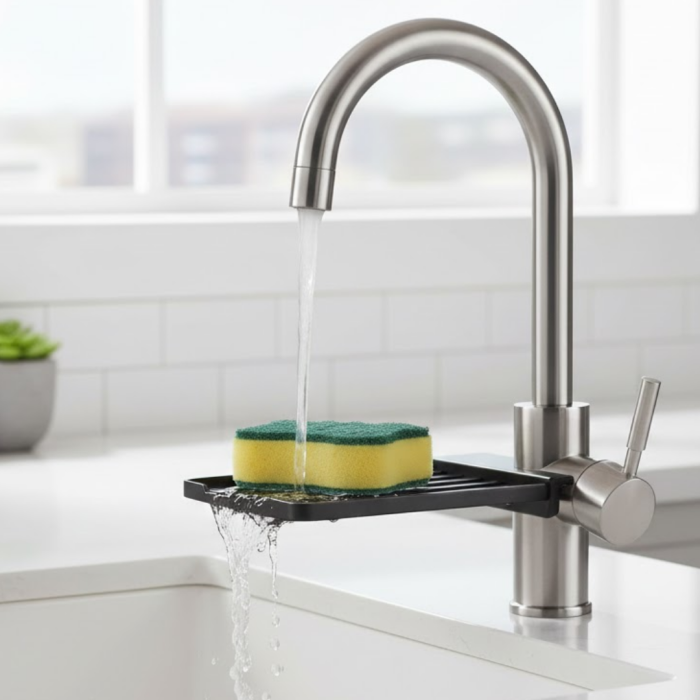 Musluğa Monte Süngerlik Damlama Özellikli Mutfak Organizatörü