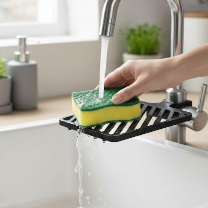 Musluğa Monte Sünger Organizeri Hijyenik Drenajlı Pratik Tasarım