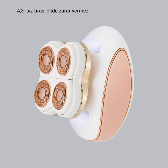 Dört Kesici Başlıklı Vücut Tıraş Cihazı Ağrısız Kullanım