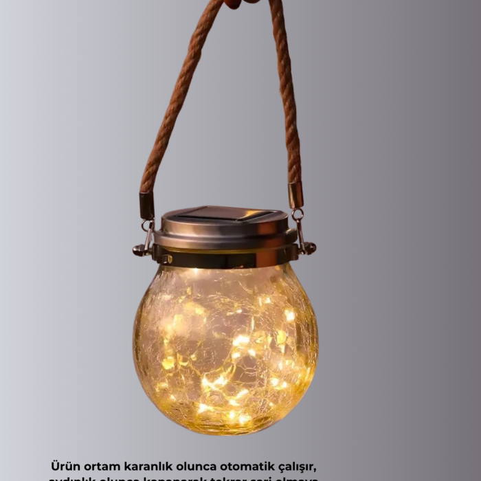 Bahçe ve Teras İçin Solar Cam Sarkıt LED Aydınlatma