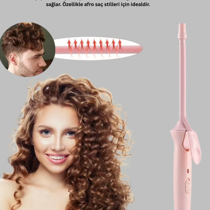 9mm İnce Bukle Maşası Afro ve Sık Bukleler İçin Uygun