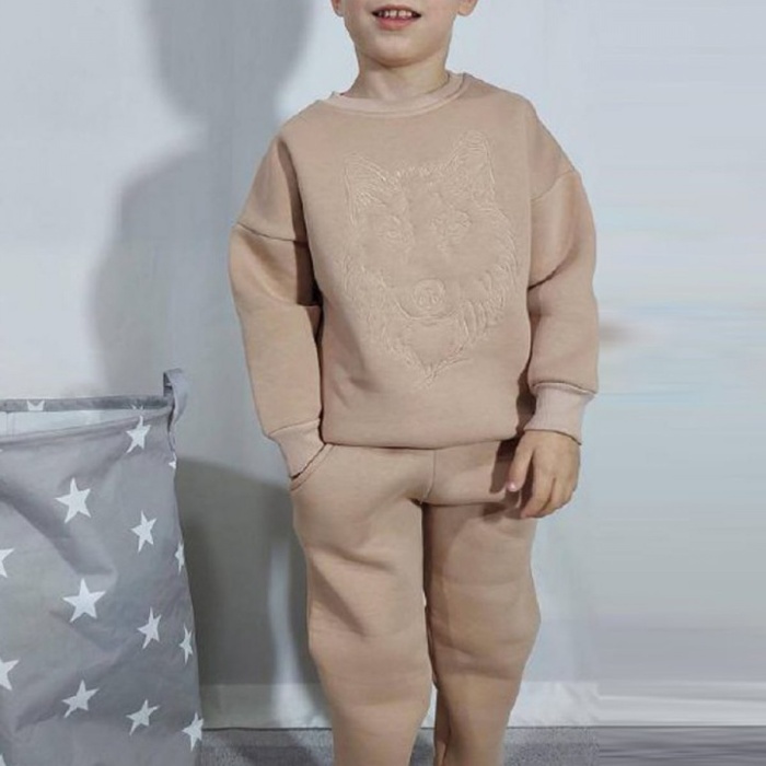 Üç İplik Şardonlu Baskılı Erkek Çocuk Günlük Takım