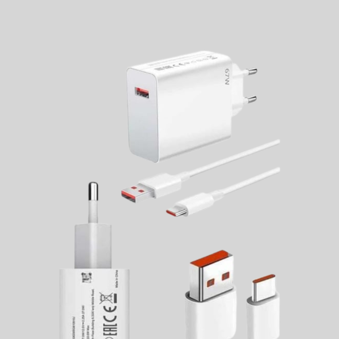 67 Watt Ultra Hızlı Şarj Adaptörü Xiaomi Redmi 9 10 12C Uyumlu