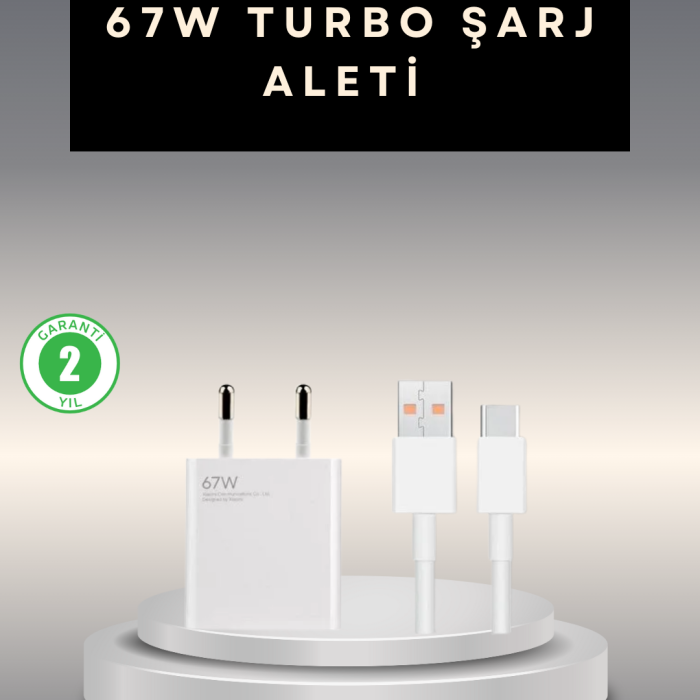 67 Watt Type C Şarj Adaptörü Xiaomi Poco X3 X4 X5 Pro Uyumlu