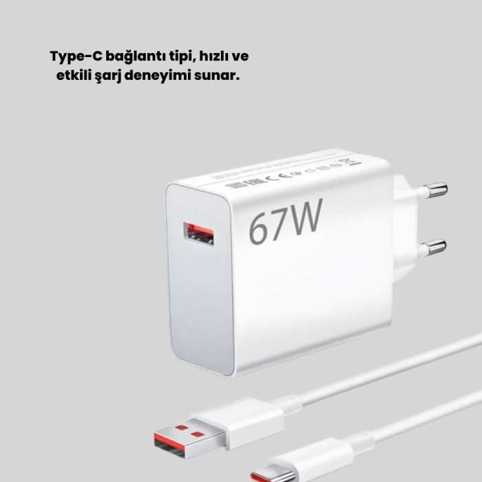 67 Watt Type C Hızlı Şarj Başlık Xiaomi Black Shark Uyumlu