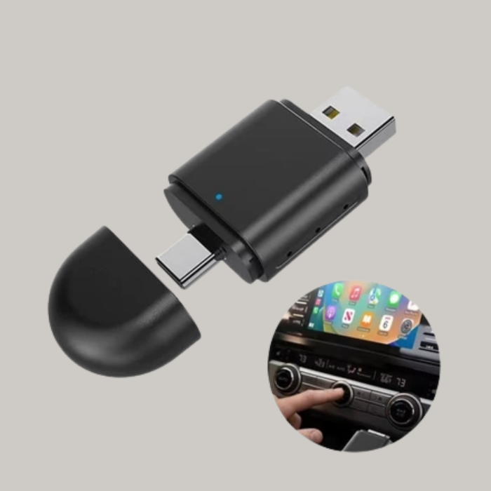 Kablosuz CarPlay ve Android Auto Dönüştürücü – USB-A & Type-C Girişli Akıllı Adaptör