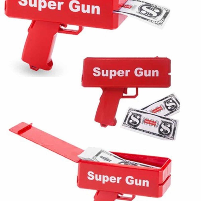 Para Dolar Saçma Para Atma Tabancası Otomatik Kırmızı Oyuncak