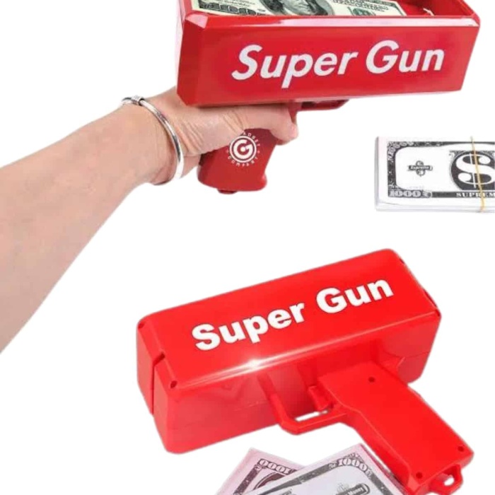 Para Dolar Saçma Para Atma Tabancası Otomatik Kırmızı Oyuncak