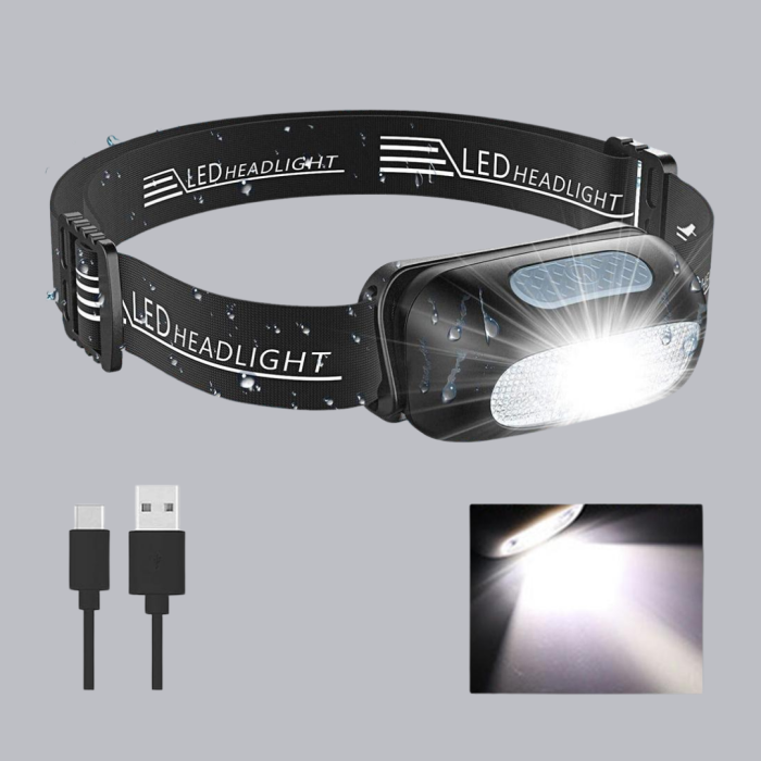 Gece Balıkçılığı İçin Ultra Parlak Şarjlı Kafa Lambası | 4 Işık Modu + USB Şarj