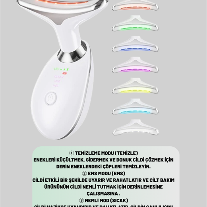 Şarjlı Akıllı Cilt Temizleme ve Nemlendirme Cihazı – 500 mAh, Otomatik Kapanma ve EMS Modlu