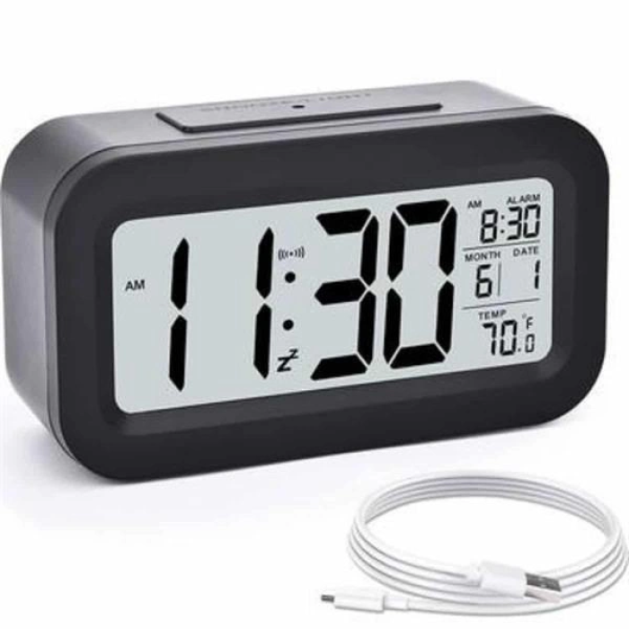 Dijital Masa Saati Takvim Çalar Saat Alarmlı Işıklı Led Ekran Pilli