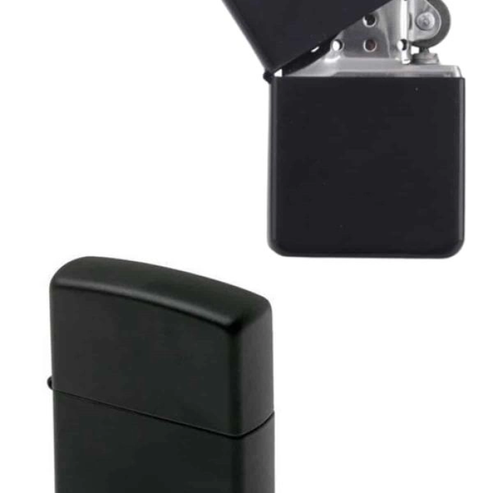 Doldurulabilir Siyah Benzinli Çakmak Metalik