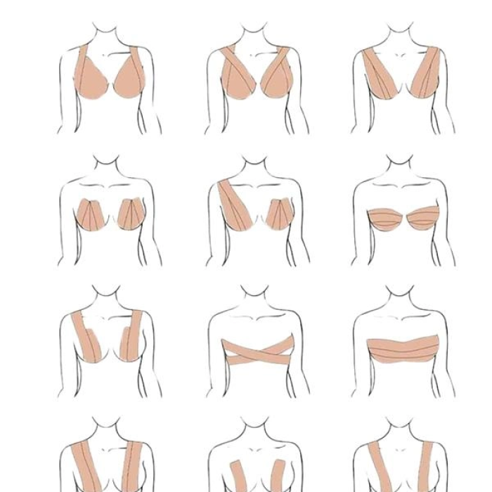 Toparlayıcı Göğüs Bandı Şekillendirici Ten Rengine Uygun Esnek Hassas Ciltlere Uygun