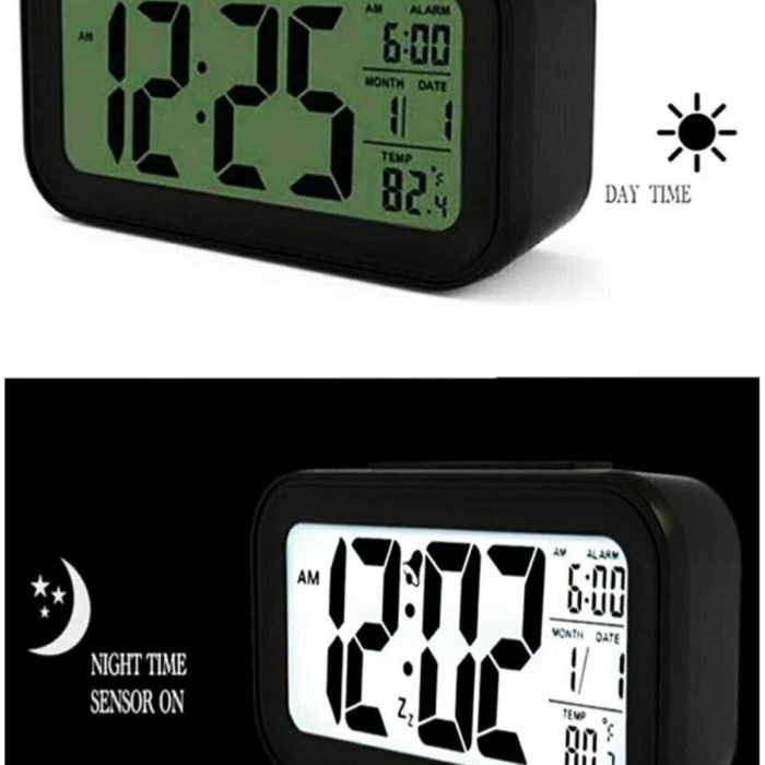 Işıklı Dereceli Masa Ofis Saati Alarmlı Termometre Takvim Çalar Saat