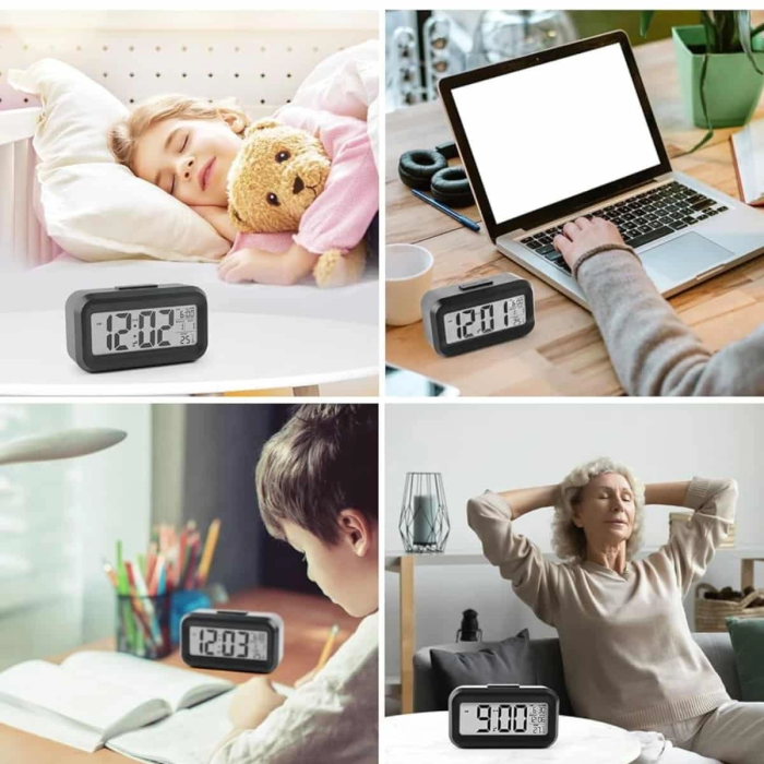 Dijital Işıklı Alarmlı Çalışma Masası Ekran Pilli Çalar Saat