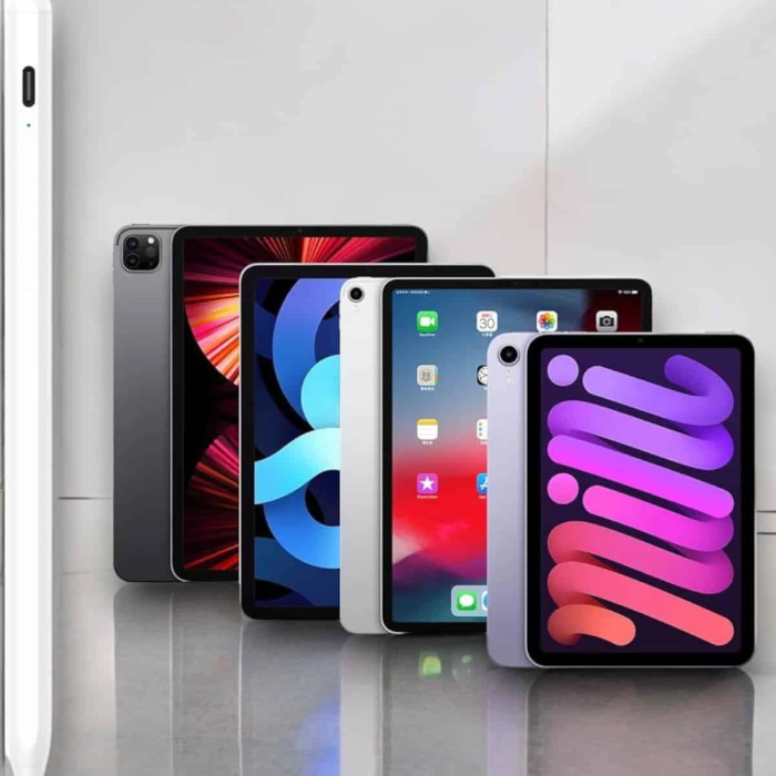 Dokunmatik Kalem Beyaz Şarjlı Yedek Uçlu Android Ve İos Uyumlu