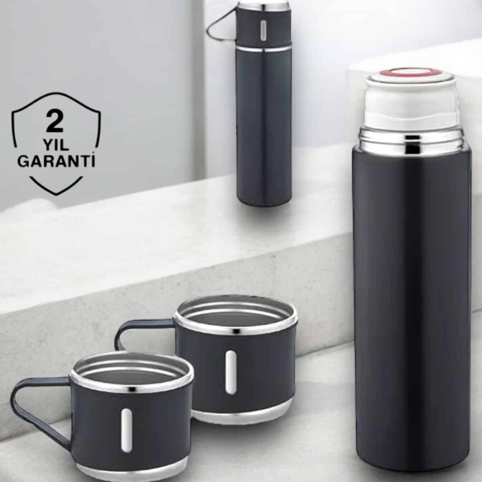 Paslanmaz Çelik 3’lü Termos Seti Vakumlu Ve 8 Saat Isı Koruma