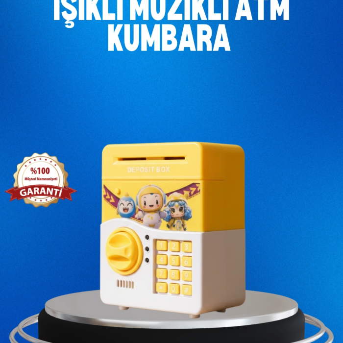Çocuklar İçin Sarı Elektronik Şifreli Para Biriktirme Kumbarası