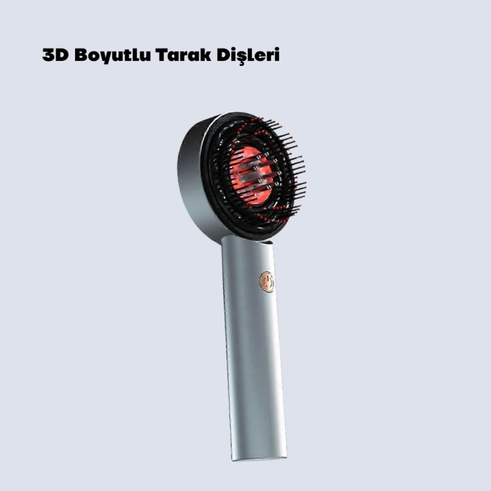 Kırmızı Işık Terapi Saç Derisi Masaj Tarağı 3 Modlu Yağ Hazneli