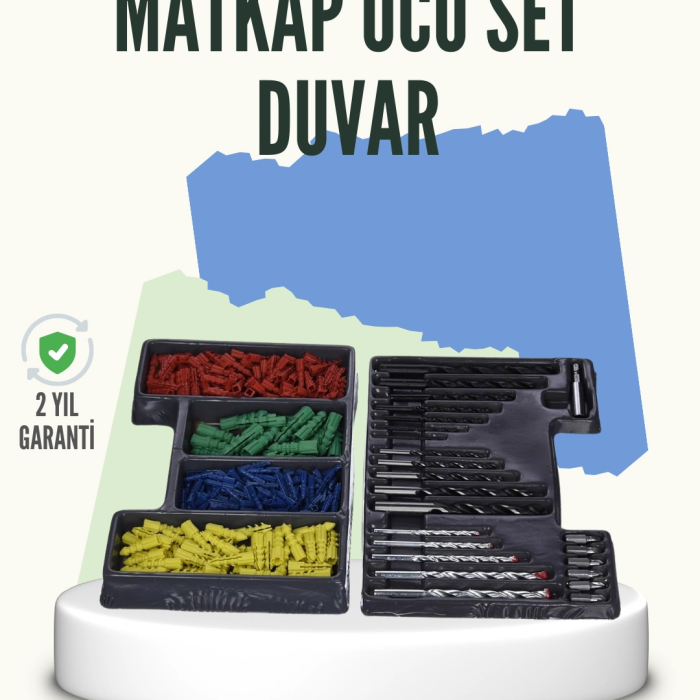 Matkap Ucu Seti 24 Parça Organizer Kutulu Ahşap Metal Beton Uyumlu