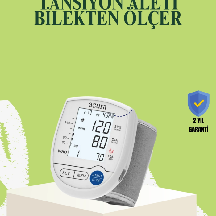 Bilekten Dijital Tansiyon Aleti Hem Pilli Hem Şarjlı Hafızalı