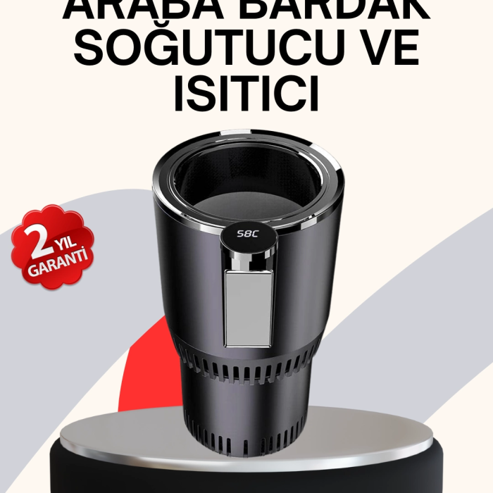 Araba Bardaklığı Isıtma Soğutma Ayarlı Çakmak Girişli Akıllı Model