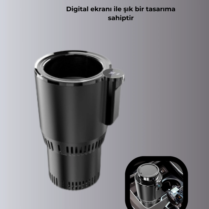 Isıtma Soğutma Özellikli Araç Bardaklığı Çakmak Girişli Akıllı