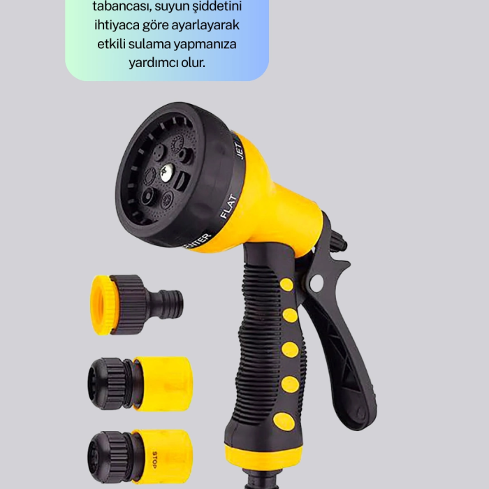 8 Modlu Bahçe Sulama Tabancası Seti Bitki Çiçek Araç Temizleme