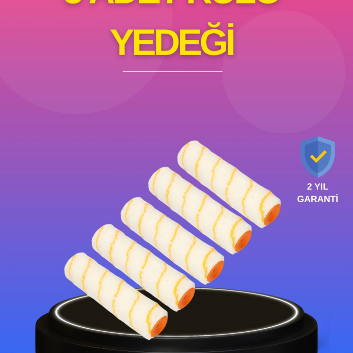5’li Detay Boya Rulo Takımı Pürüzsüz Yüzey İçin İdeal