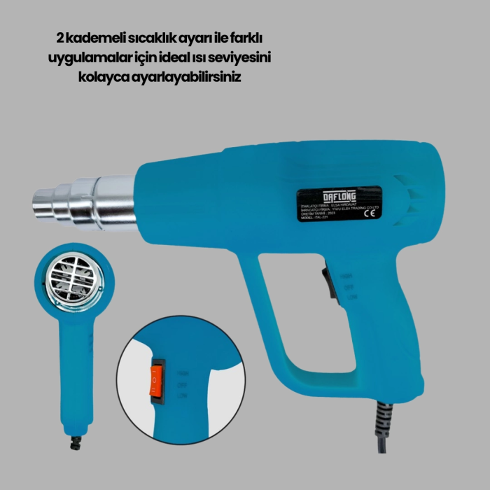 Endüstriyel 2000w Isı Tabancası Plastik Boru Lehim Boya Çıkarma