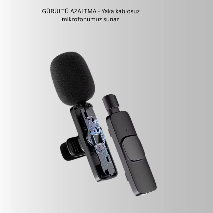 2’li Kablosuz Yaka Mikrofonu İphone İçin Profesyonel Video Ses