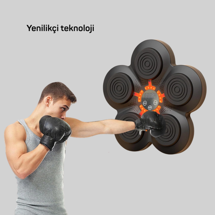 Evde Fitness İçin Akıllı Boks Makinesi Işıklı Vuruş Noktalı Bluetoothlu