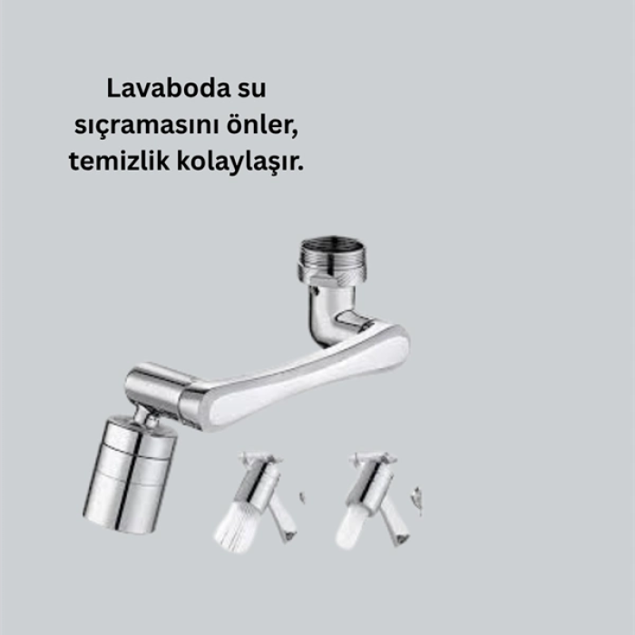 Esnek 1080° Musluk Başlığı 3 Eklemli Hareketli Su Modlu Lavabo Atı