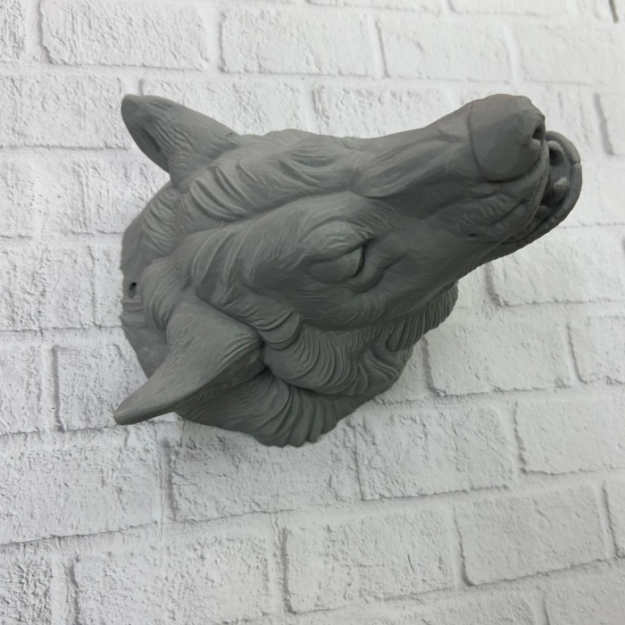 Gri Kurt Duvar Dekoru Asılabilir Dekoratif Heykel Tasarım