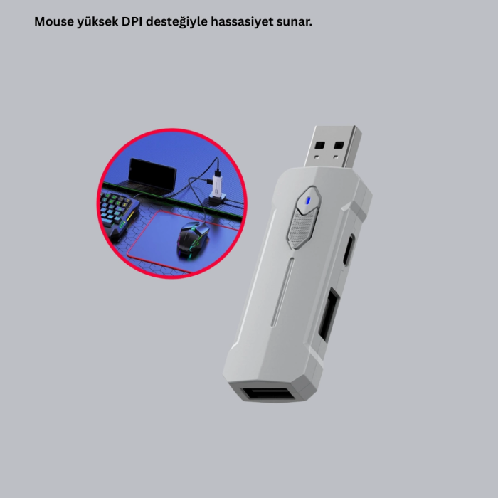Mobil  Set Klavye + Mouse + Dönüştürücü 5’li Paket Yüksek Dpı Bluetooth
