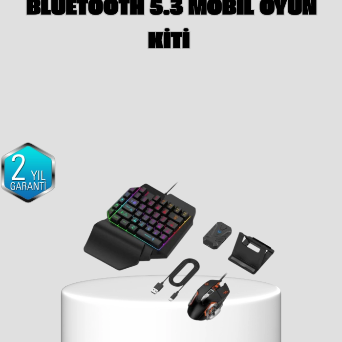 Bluetooth 5.3 Mobil Oyun Konsolu Dönüştürücü Seti 5 Parça Klavye Mouse Kit
